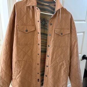 Faherty Brown Quilted Field Jacket